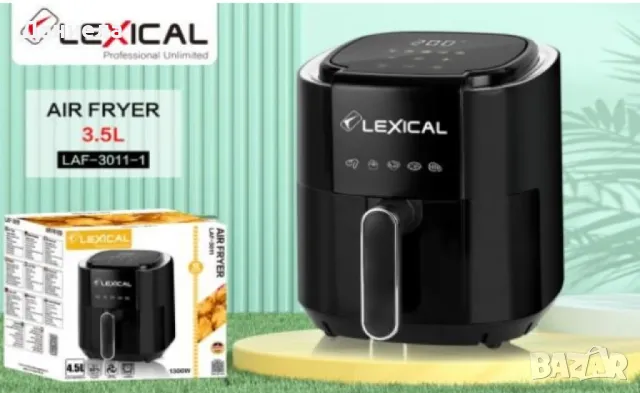 Фритюрник с горещ въздух Lexical Airfryer LAF-3011-1/2 1200W 3.5L бял/черен, снимка 2 - Фритюрници - 48474608