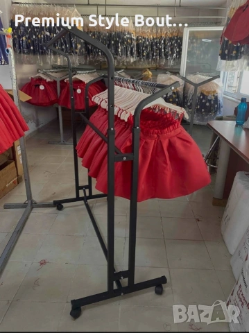 Двойна стойка за дрехи на колела - лесно преместване и повече място за дрехи, снимка 12 - Други - 53891814