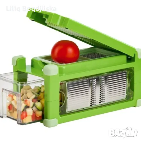 Кухненско Ренде за зеле, моркови с контейнер - Nicer Dicer Plus от 13 части, снимка 8 - Аксесоари за кухня - 48803198