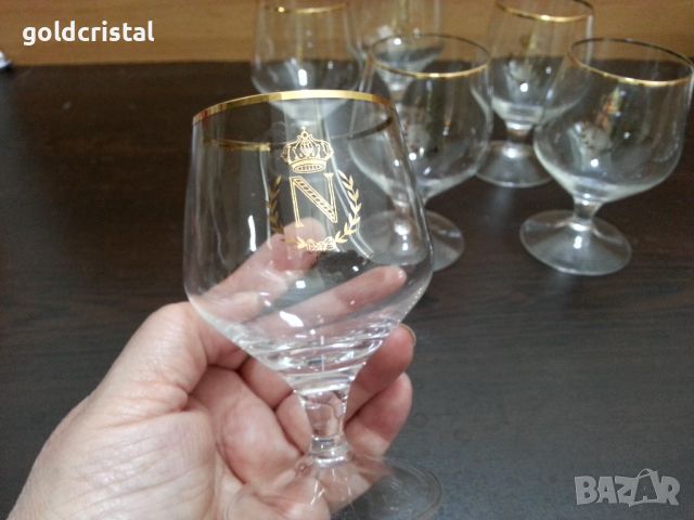 Ретро стъклени чаши за коняк Наполеон , снимка 1 - Антикварни и старинни предмети - 45906325