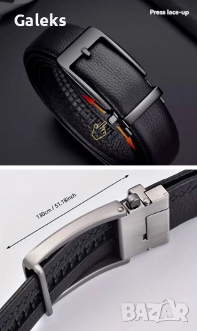 Мъжки официален класически колан с автоматична катарама /Черна естествена кожа!, снимка 9 - Колани - 51884753