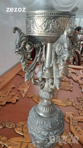 Ретро настолна голяма лампа, снимка 3 - Настолни лампи - 53692658