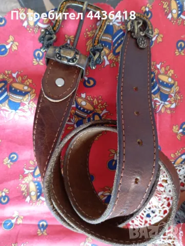 Винтидж Колан от естествена кожа ръчно изработен , снимка 4 - Колани - 49777182