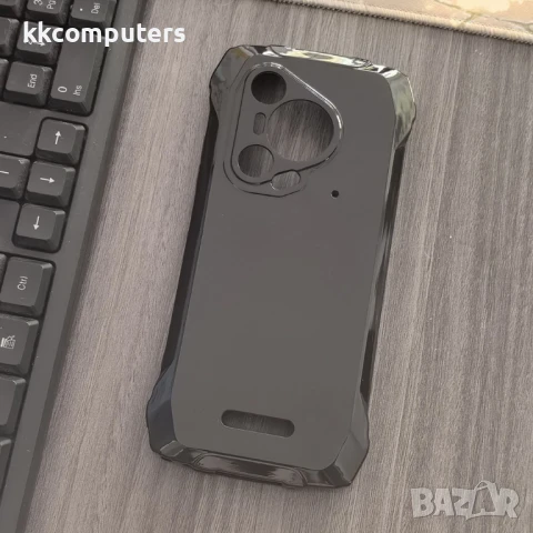 Гъвкав TPU Калъф + Скрийн Протектор за Blackview BL7000 – Прозрачен / Черен