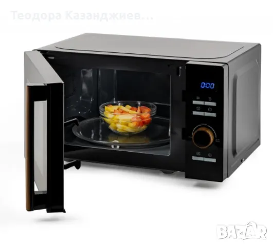 Микровълнова фурна 20L,черна, дигитална, снимка 3 - Микровълнови - 48715565