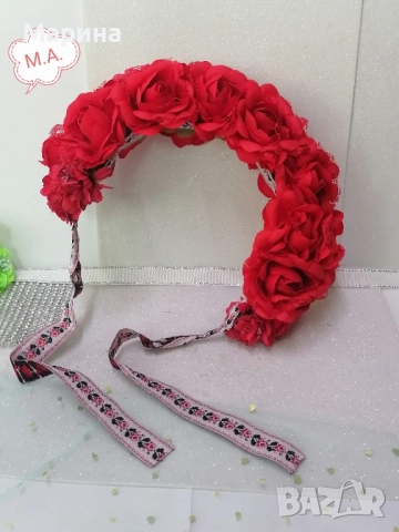 Обемна китка за глава, вариант 21, снимка 8 - Аксесоари за коса - 51724356