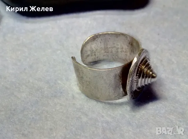 СТАР ЕТНО АРТ РЕГУЛИРУЕМ СРЕБЪРЕН ПРЪСТЕН СРЕБРО ВИСОКА ПРОБА МАЙСТОРСКА РЪЧНА РЕТРО ИЗРАБОТКА 49992, снимка 6 - Антикварни и старинни предмети - 49866092
