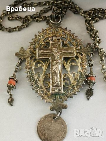 Възрожденски сребърен кръст, снимка 3 - Антикварни и старинни предмети - 45749618