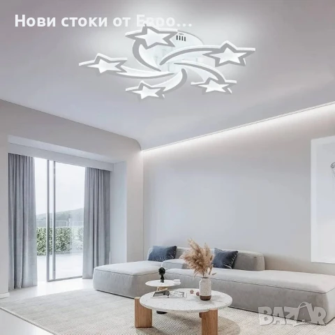 Детски таванни осветителни тела, димируеми LED таванни освет тела 50W, вгр лампа с 5-звездна форма, снимка 6 - Полилеи - 50663577