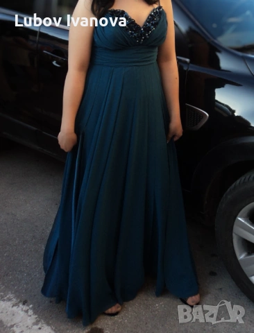 Синя дълга бална рокля, снимка 5 - Рокли - 53067407