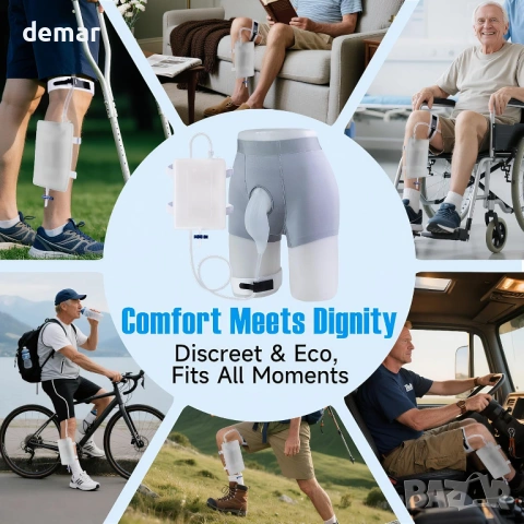 Външен катетър за мъже с подвижна силиконова торбичка за урина 1000 мл, XL, снимка 9 - Други - 53934704