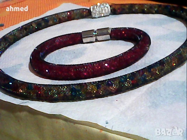 красиво колие гривна пални сес кристали