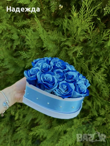 Букет сатенени рози , снимка 2 - Изкуствени цветя - 51199553