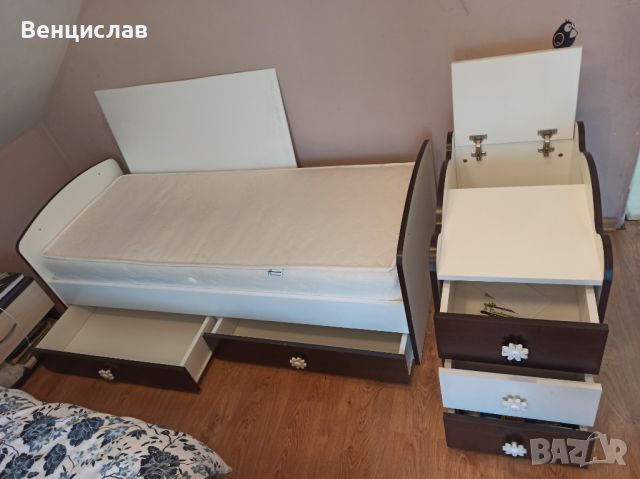 детско легло с матрак и скрин/повивалник, снимка 1 - Мебели за детската стая - 46030228