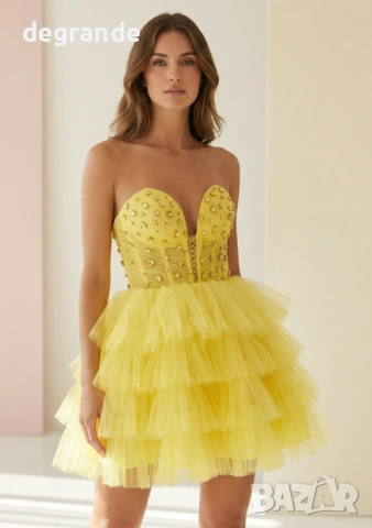 Уникална дамска рокля с камъни