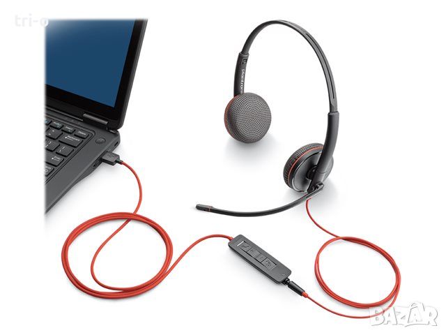 USB Stereo Слушалки с микрофон PLANTRONICS BLACKWIRE C3220, снимка 2 - Слушалки и портативни колонки - 45607594