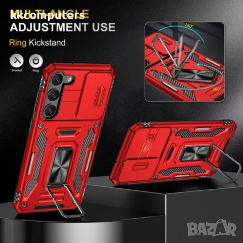 Samsung Galaxy S25 5G Удароустойчив Ring Holder Калъф и Протектор, снимка 2 - Калъфи, кейсове - 51405284