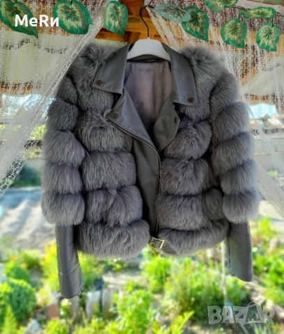 Палто от естествен косъм и кожа, снимка 1