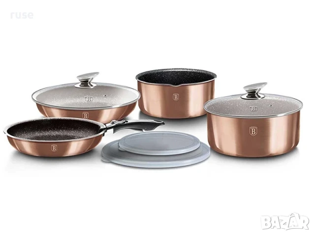 НОВ! Комплект съдове Berlinger Haus – 9 части, индукция, удобна дръжка, снимка 4 - Съдове за готвене - 50983157