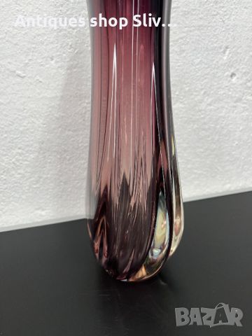 Красива стъклена ваза Мурано. №5353, снимка 3 - Антикварни и старинни предмети - 45667912