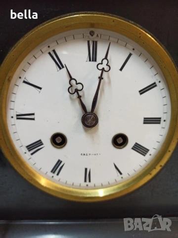 Антикварен швейцарски каминен часовник-Grenchen-(~1900 г.), снимка 4 - Антикварни и старинни предмети - 53656767