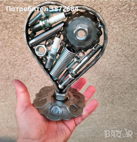 Сърце от рециклирани метални части , снимка 2 - Декорация за дома - 53105347