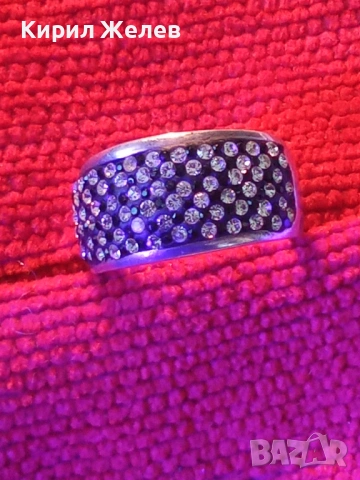 ШАРМАНТЕН СКЪПОЦЕНЕН СРЕБЪРЕН ПРЪСТЕН РОДИРАНО СРЕБРО 925 с МНОГО ЮВЕЛИРНО ФАСЕТИРАНИ ЦИРКОНИ 39232, снимка 15 - Пръстени - 49866088