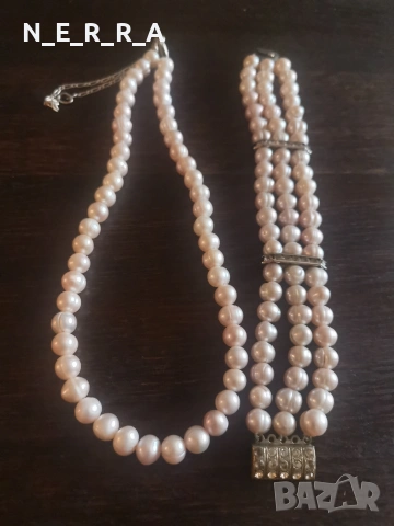 Комплект от естествени перли, снимка 2 - Бижутерийни комплекти - 53484326