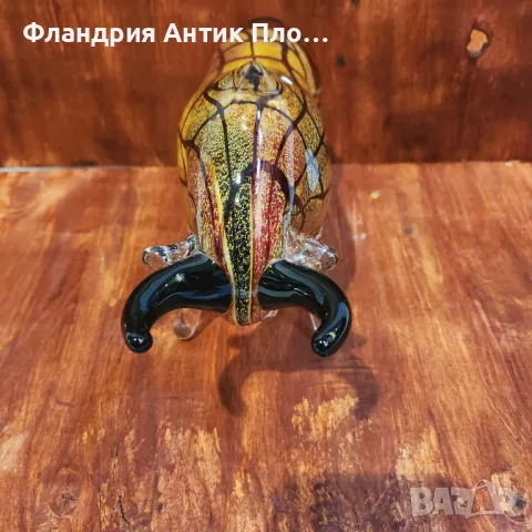 Стъклена фигура на бик от художествено стъкло, снимка 4 - Статуетки - 49647295