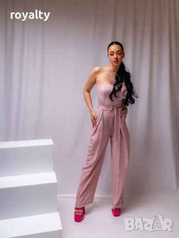 Розов стилен дамски гащеризон 