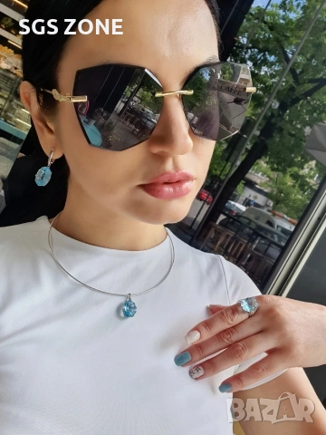 СРЕБЪРНИ ОБЕЦИ СУПЕР МОДЕЛЬ с TOPAZ SWISS , снимка 9 - Обеци - 51219006