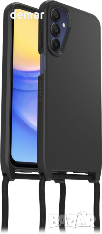 OtterBox Калъф за Samsung Galaxy A15 / A15 5G с регулируема и подвижна каишка за огърлица, черен