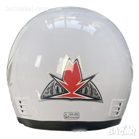 Каска за пистов мотор, шлем, 4 размера, бял/ червен, снимка 3 - Аксесоари и консумативи - 46173694
