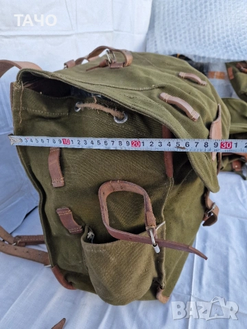 Брутално здрава военна раница – Дебел брезент и Естествена кожа, снимка 12 - Екипировка - 41717087