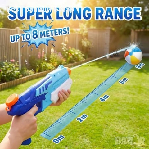 Нов комплект Водни пистолети 2 броя 300 мл далечен обхват за летни игри двор басейн плаж, снимка 3 - Други - 54225848