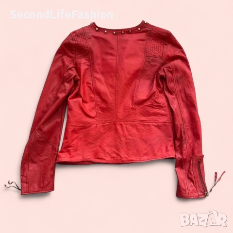 Imperial кожено мото яке дамско червено, снимка 7 - Якета - 52288169