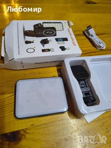 XJ77 Селфи светлина, светлина за телефон с предна и задна щипка, преносима светлина 128LED с 3 , снимка 9 - Чанти, стативи, аксесоари - 53172135