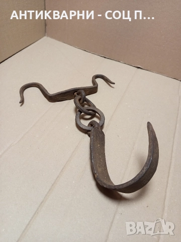 Соц Стар Ръчно Кован Ченгел За Дране На Животни. , снимка 4 - Антикварни и старинни предмети - 52795094