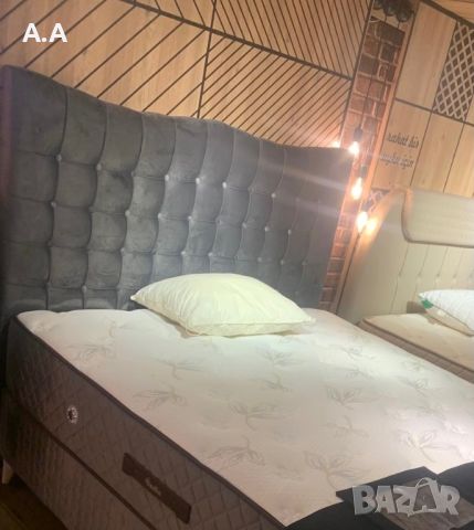 Тапицирана спалня- боксспринг легло, снимка 1 - Спални и легла - 45558486