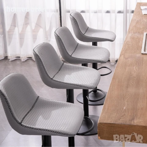 ПРОМОЦИЯ Бар столове с регулируема височина и атрактивен дизайн, к-т от 2бр YOUNIKE YOK-1929-GR-DE, снимка 2 - Столове - 50770438