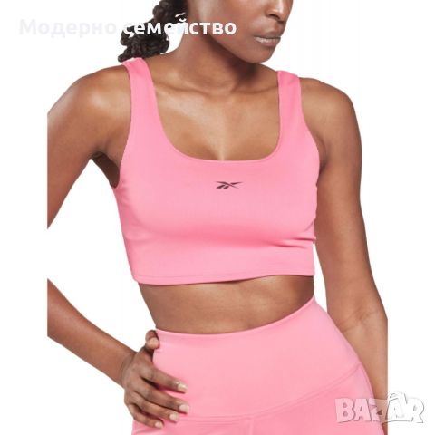 Дамски потник reebok workout ready rib bra pink, снимка 1 - Потници - 46690254