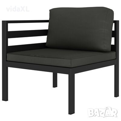 vidaXL Модулен ъглов диван, 1 бр, с възглавници, алуминий, антрацит)SKU:49239