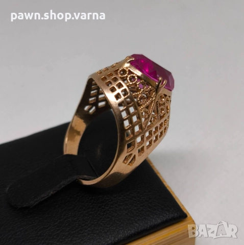 Винтидж златен пръстен – съветско злато, 583, снимка 7 - Пръстени - 52307970