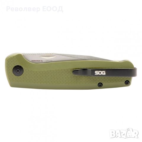 Сгъваем нож SOG Terminus SJ, в цвят OD green - 7,37 см, снимка 7 - Ножове - 45268211