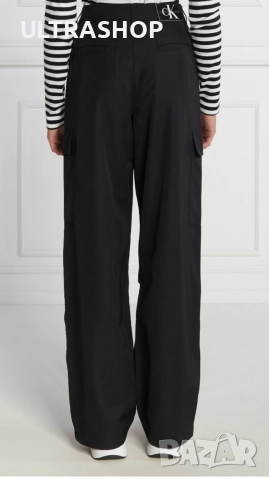 НОВ Дамски панталон Calvin Klein size S висока талия, снимка 7 - Панталони - 52674968