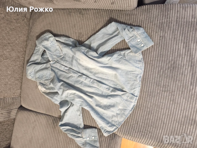 дънкова риза, размер L, снимка 2 - Ризи - 53885636