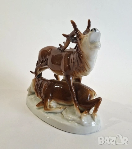Порцеланова фигурка на елени - Thuringia, Германия, снимка 4 - Статуетки - 53840949