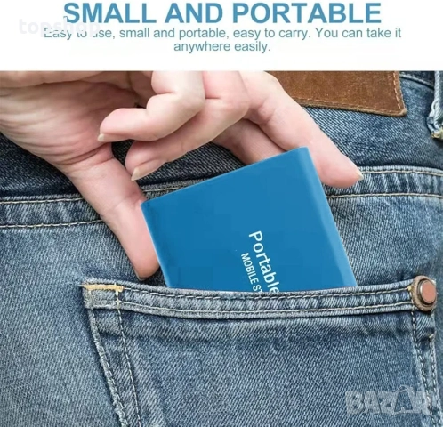 Нов, проверен 12TB преносим SSD външен твърд диск USB-C USB 3.1 външен твърд диск SSD, подходящ за.., снимка 4 - Твърди дискове - 52756303