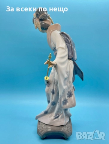 Lladro Spain  Japanese Geisha “Teruko” w/ Folded Parasol  “Гейшата” Код P1697, снимка 2 - Декорация за дома - 52960364