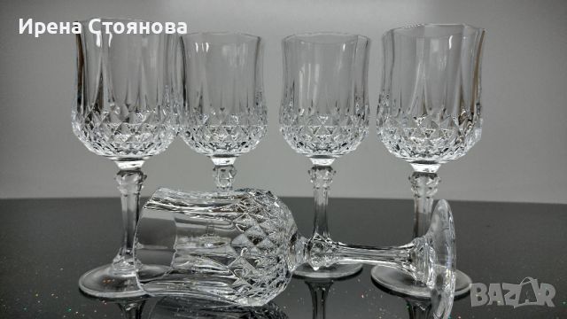 Cristal D’ Arques. 5 броя кристални чаши за ракия/аперитив, оловен кристал, 120 мл